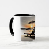 "Sunset Beach Chair Mug - Coastal Relaxation Cup" マグカップ (正面左)