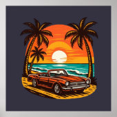 Sunset Beach Drive: Retro Summer Escape ポスター (正面)