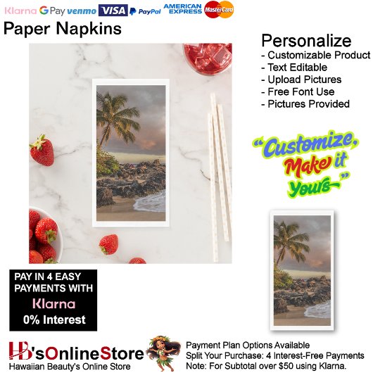 Sunset Beach Guest Towel Paper Napkins 12