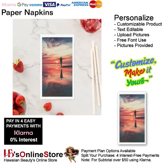 Sunset Beach Guest Towel Paper Napkins 34