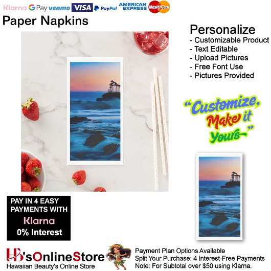 Sunset Beach Guest Towel Paper Napkins 4