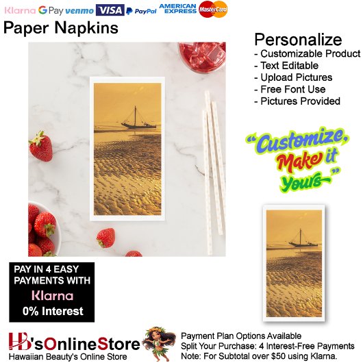 Sunset Beach Guest Towel Paper Napkins 6