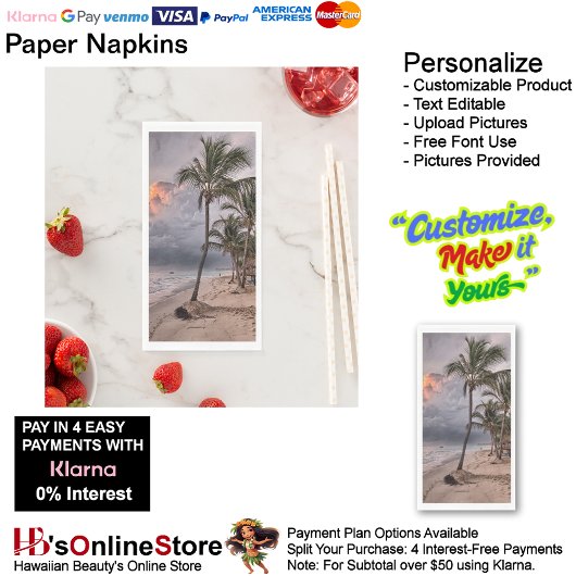 Sunset Beach Guest Towel Paper Napkins 9