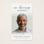 Sunset Beach In Loving Memory Photo Prayer Card (正面)