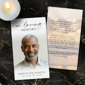 Sunset Beach In Loving Memory Photo Prayer Card