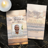Sunset Beach In Loving Memory Photo Prayer Card