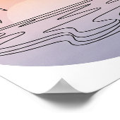 Sunset Beach Minimalist Line Art Poster  ポスター (角)