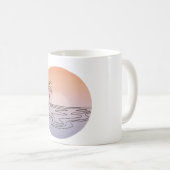 Sunset Beach Minimalist Mug – Hand-Drawn Tropical  コーヒーマグカップ (正面右)
