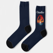 Sunset Beach Navy Socks for Men or Women ソックス (左)