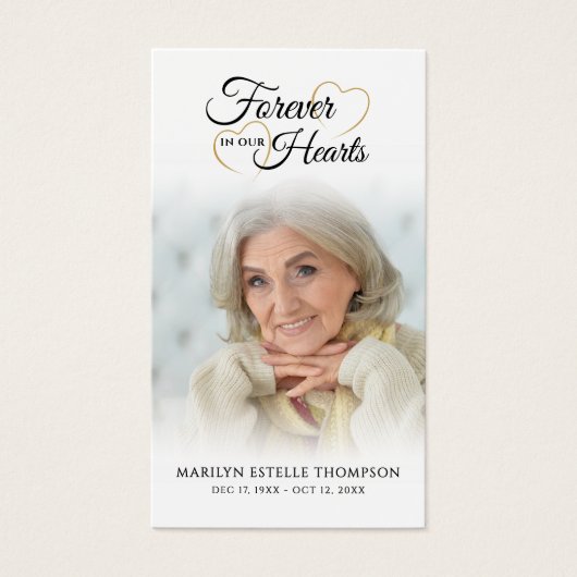 Sunset Beach Photo Forever Hearts Prayer Card (正面)