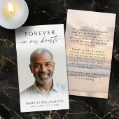 Sunset Beach Photo Forever In Hearts Prayer Card