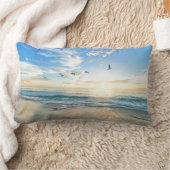 Sunset Beach Polyester Lumbar Pillow 15 ランバークッション (ブランケット)