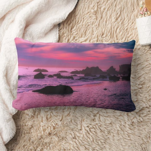 Sunset Beach Polyester Lumbar Pillow 16 ランバークッション (ブランケット)