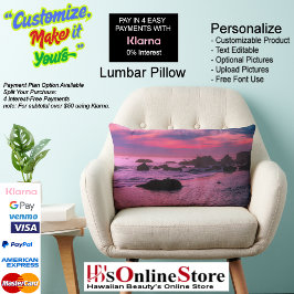 Sunset Beach Polyester Lumbar Pillow 16 ランバークッション