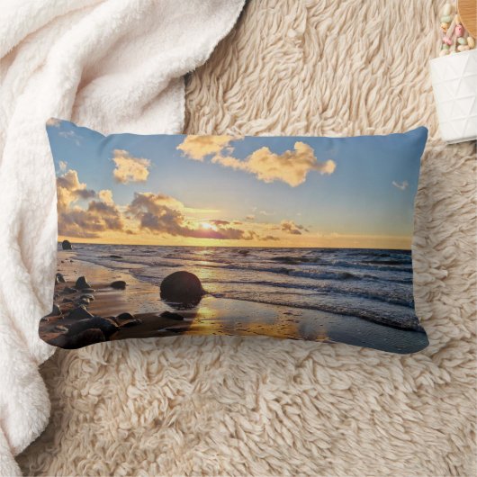 Sunset Beach Polyester Lumbar Pillow 27 ランバークッション (ブランケット)