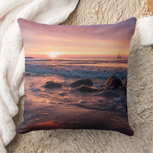 Sunset Beach Polyester Lumbar Pillow 37 クッション (ブランケット)