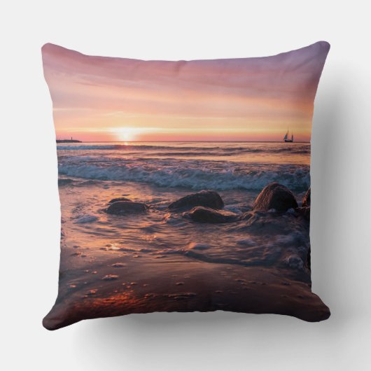 Sunset Beach Polyester Lumbar Pillow 37 クッション (裏面)