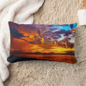 Sunset Beach Polyester Lumbar Pillow 5 ランバークッション (ブランケット)
