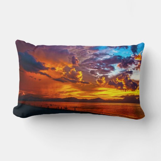 Sunset Beach Polyester Lumbar Pillow 5 ランバークッション (正面)