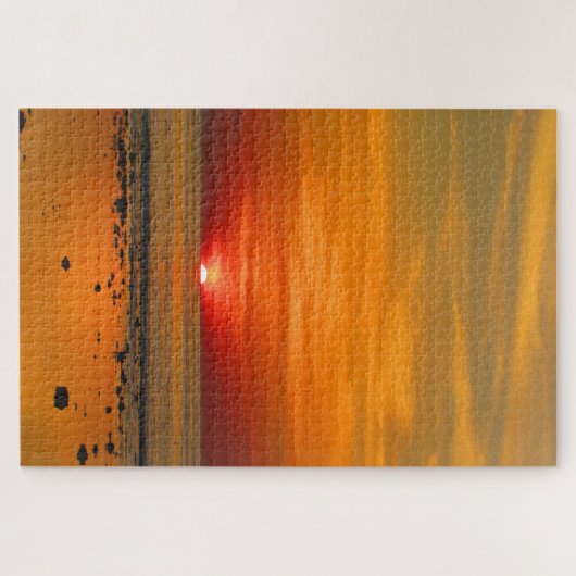 sunset beach reflection ジグソーパズル (横)