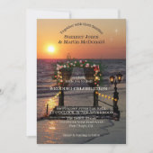 Sunset Beach Rose Arbor Wedding Invitation 招待状 (正面)