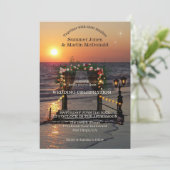 Sunset Beach Rose Arbor Wedding Invitation 招待状 (スタンド正面)
