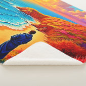 Sunset Beach Solitude Serenity Design シェルパブランケット (3/4)