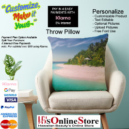 Sunset Beach Square Polyester Large Pillow 10 クッション