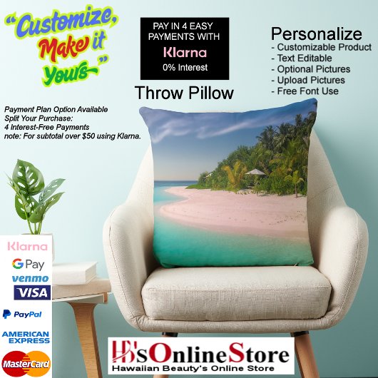 Sunset Beach Square Polyester Large Pillow 10 クッション