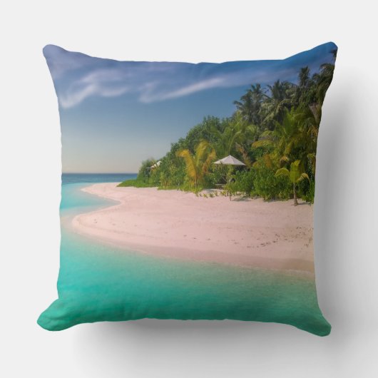 Sunset Beach Square Polyester Large Pillow 10 クッション (正面)