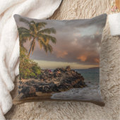 Sunset Beach Square Polyester Large Pillow 12 クッション (ブランケット)