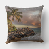 Sunset Beach Square Polyester Large Pillow 12 クッション (裏面)