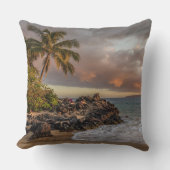 Sunset Beach Square Polyester Large Pillow 12 クッション (正面)