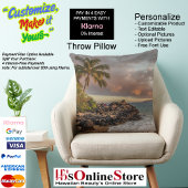 Sunset Beach Square Polyester Large Pillow 12 クッション
