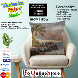 Sunset Beach Square Polyester Large Pillow 12 クッション