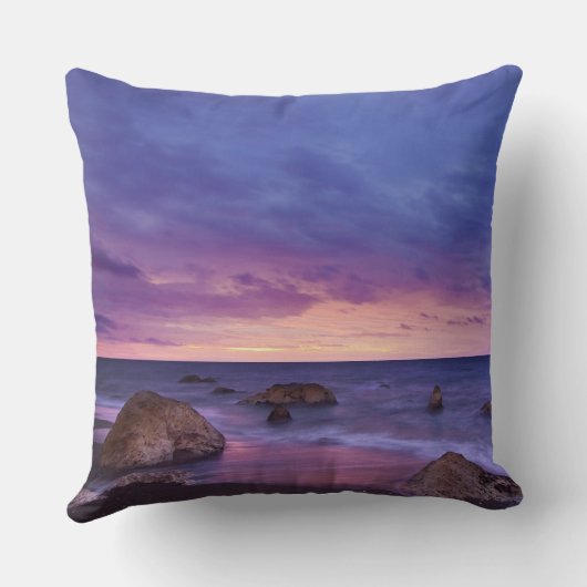 Sunset Beach Square Polyester Large Pillow 13 クッション (裏面)