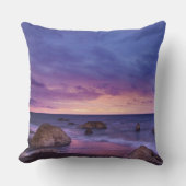 Sunset Beach Square Polyester Large Pillow 13 クッション (正面)
