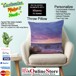 Sunset Beach Square Polyester Large Pillow 13 クッション