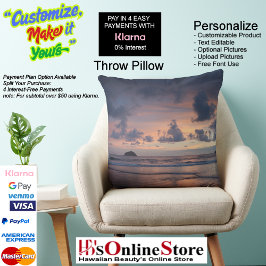 Sunset Beach Square Polyester Large Pillow 26 クッション