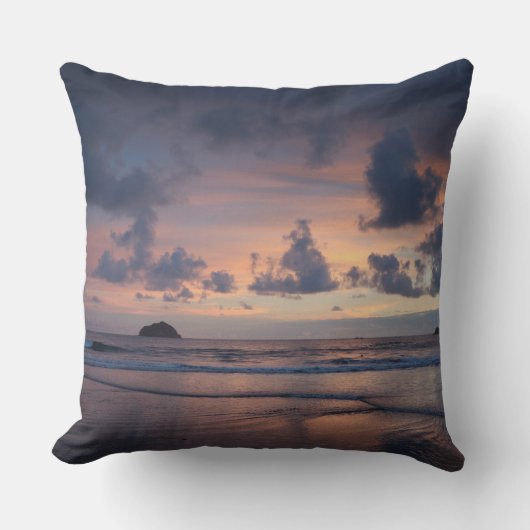 Sunset Beach Square Polyester Large Pillow 26 クッション (正面)