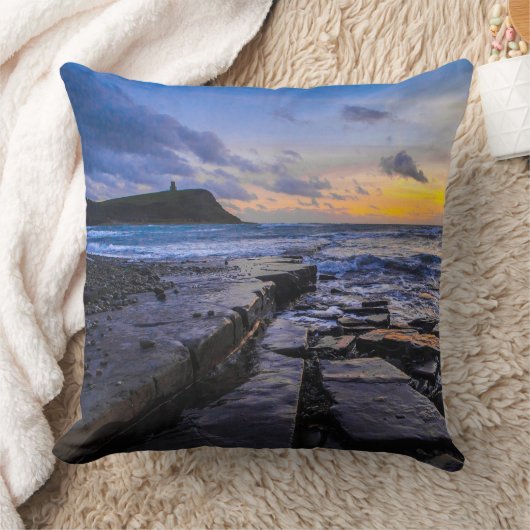 Sunset Beach Square Polyester Large Pillow 31 クッション (ブランケット)