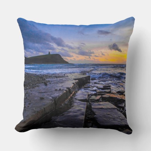 Sunset Beach Square Polyester Large Pillow 31 クッション (正面)
