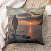 Sunset Beach Square Polyester Large Pillow 32 クッション (ブランケット)