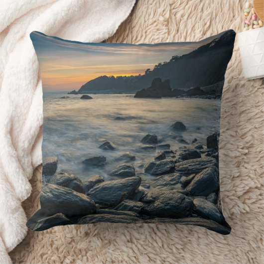 Sunset Beach Square Polyester Large Pillow 36 クッション (ブランケット)