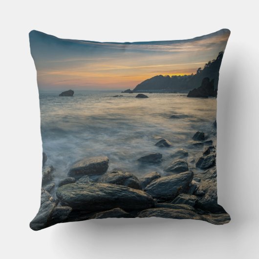 Sunset Beach Square Polyester Large Pillow 36 クッション (裏面)