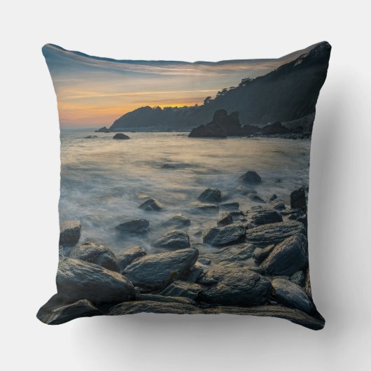 Sunset Beach Square Polyester Large Pillow 36 クッション (正面)