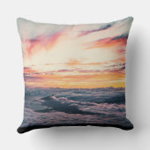 Sunset Beach Square Polyester Large Pillow 39 クッション (裏面)