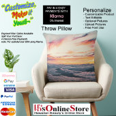 Sunset Beach Square Polyester Large Pillow 39 クッション