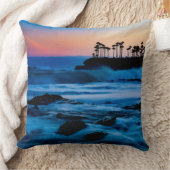 Sunset Beach Square Polyester Throw Large Pillow 4 クッション (ブランケット)
