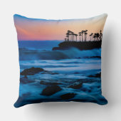 Sunset Beach Square Polyester Throw Large Pillow 4 クッション (裏面)